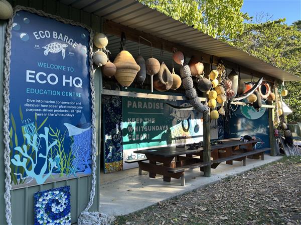 A storefront of the Eco Barge Eco HQ education centre.